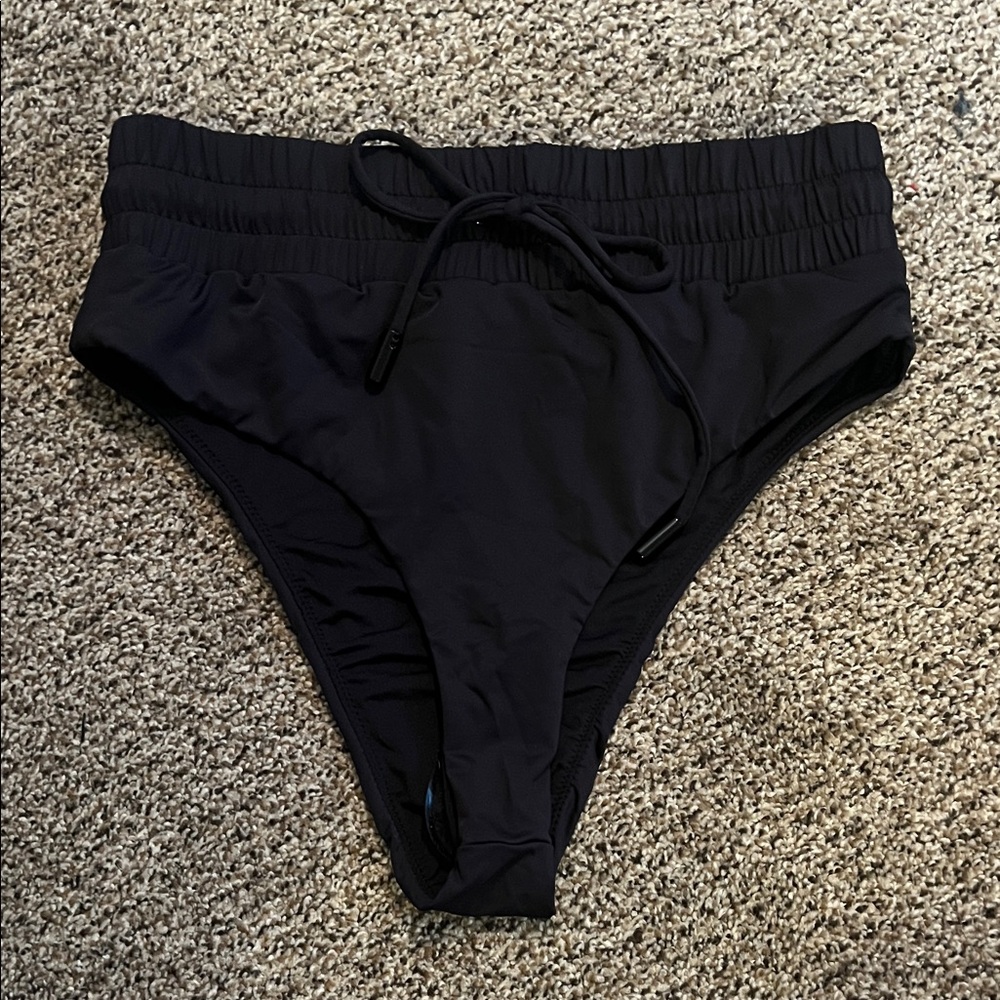 Good American Black High-Waisted Bikini Bottoms New Without Tags.